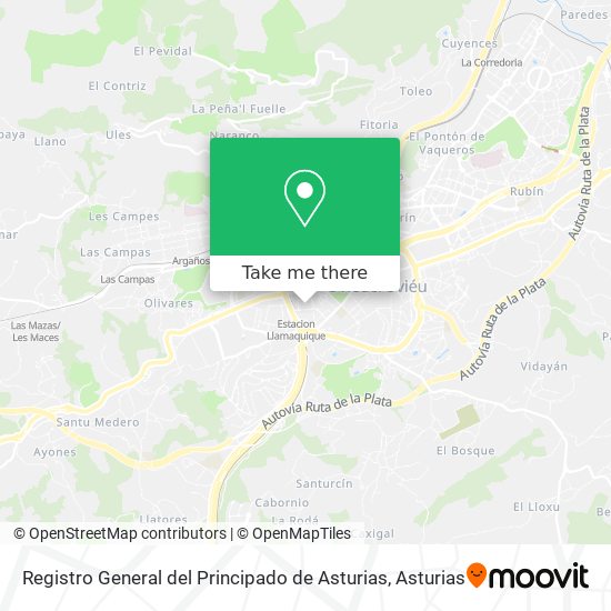 mapa Registro General del Principado de Asturias