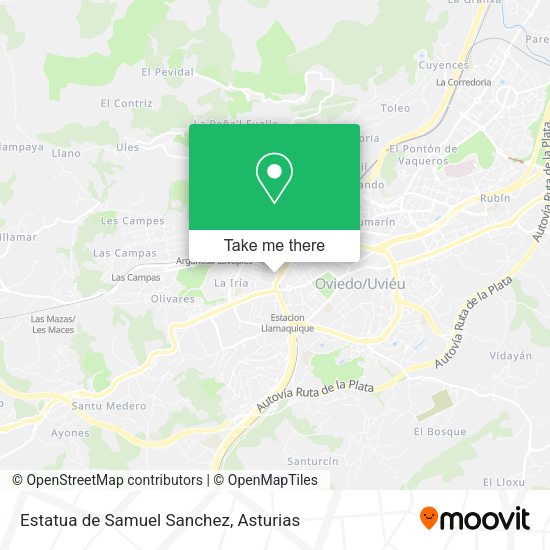 Estatua de Samuel Sanchez map