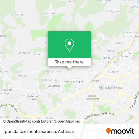 mapa parada taxi monte naranco