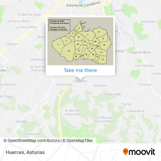 Huerces map