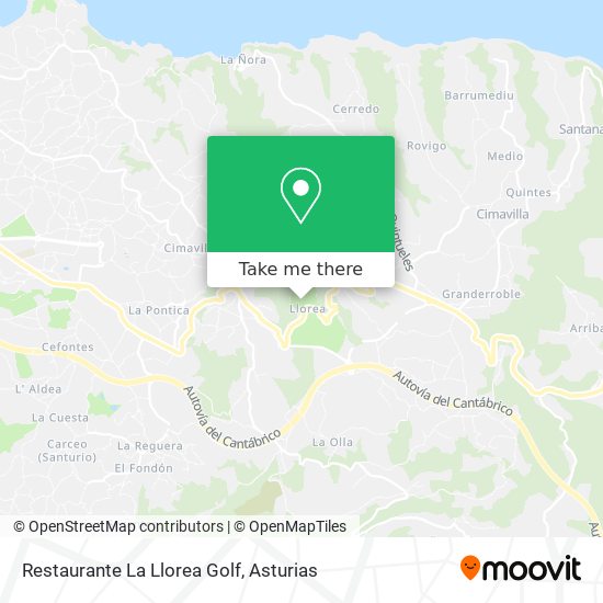 Restaurante La Llorea Golf map