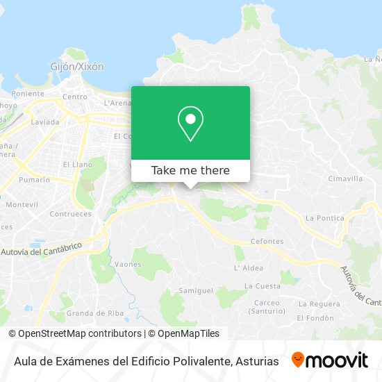 mapa Aula de Exámenes del Edificio Polivalente