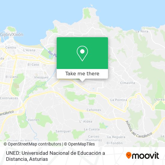 UNED: Universidad Nacional de Educación a Distancia map