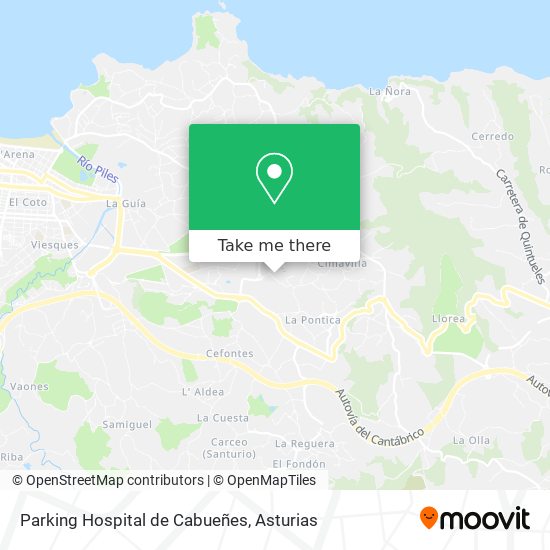 Parking Hospital de Cabueñes map