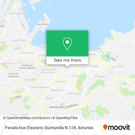 Parada bus Eleuterio Quintanilla N 128 map