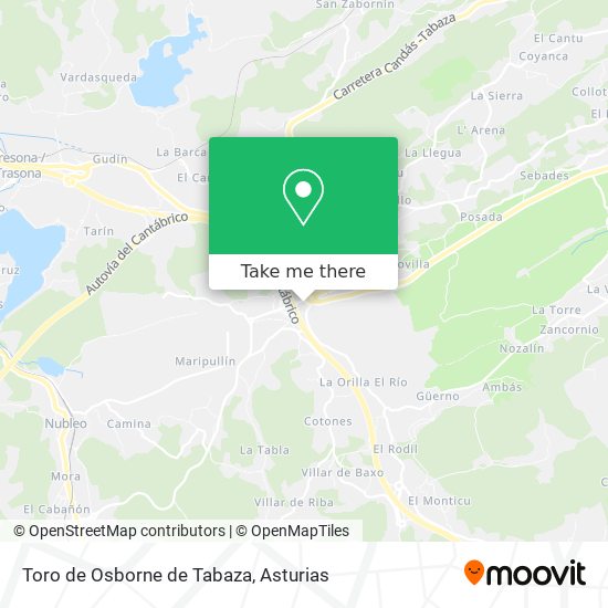 Toro de Osborne de Tabaza map