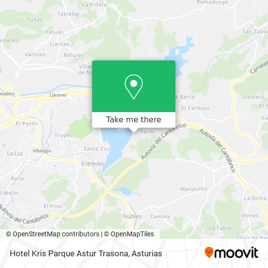 Hotel Kris Parque Astur Trasona map