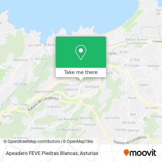 Apeadero FEVE Piedras Blancas map