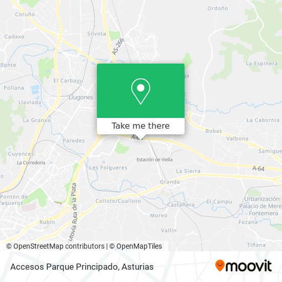 Accesos Parque Principado map