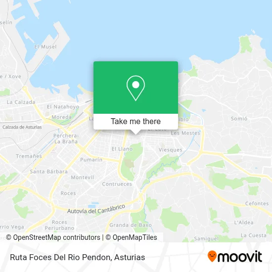 Ruta Foces Del Rio Pendon map