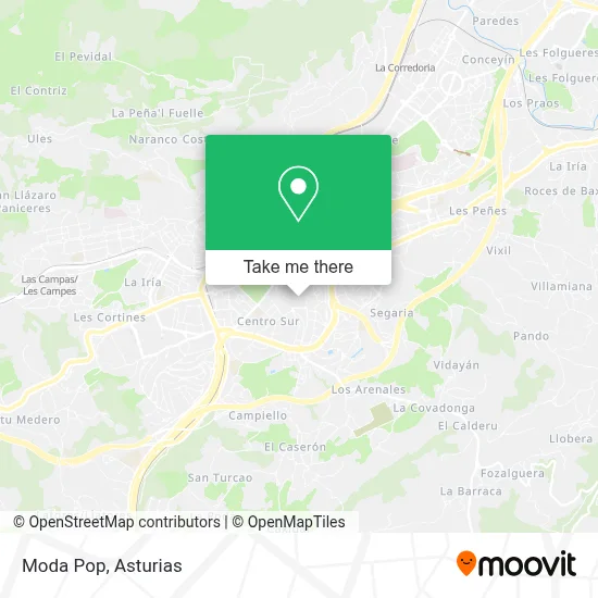Moda Pop map