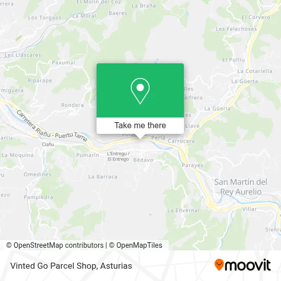 Vinted Go Parcel Shop map
