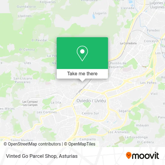Vinted Go Parcel Shop map