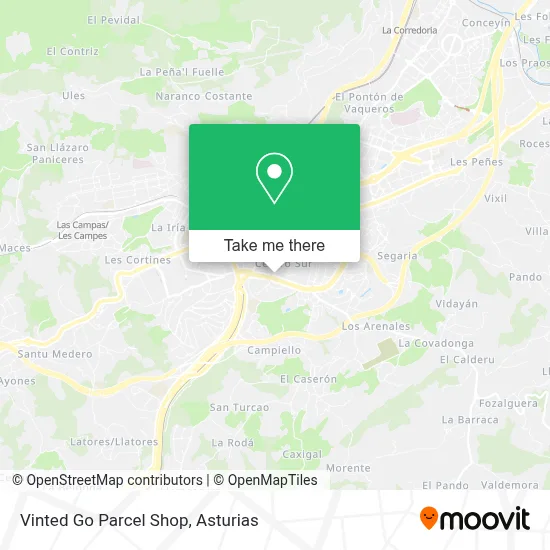 Vinted Go Parcel Shop map