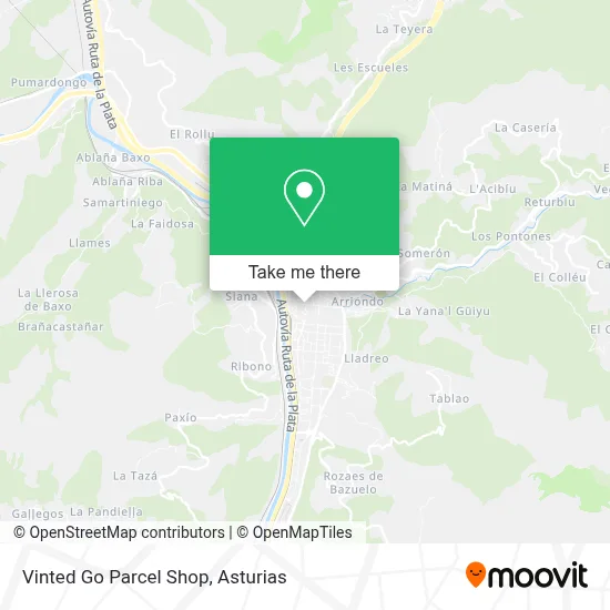 Vinted Go Parcel Shop map