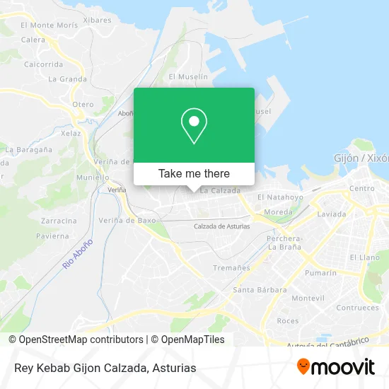 Rey Kebab Gijon Calzada map