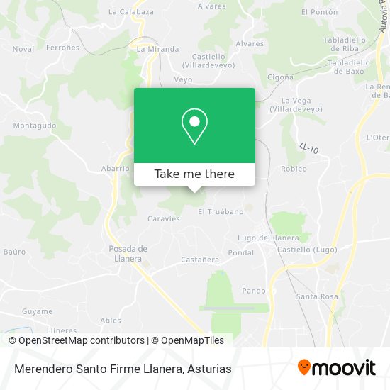 Merendero Santo Firme Llanera map