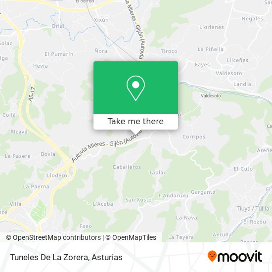 Tuneles De La Zorera map