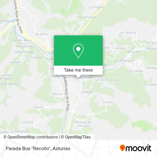 Parada Bus "Recollo" map