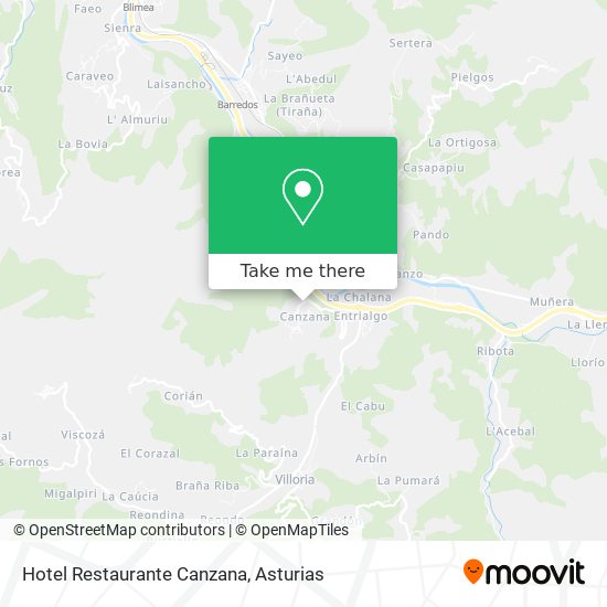 Hotel Restaurante Canzana map