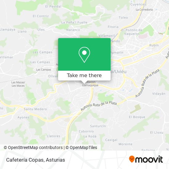 Cafetería Copas map