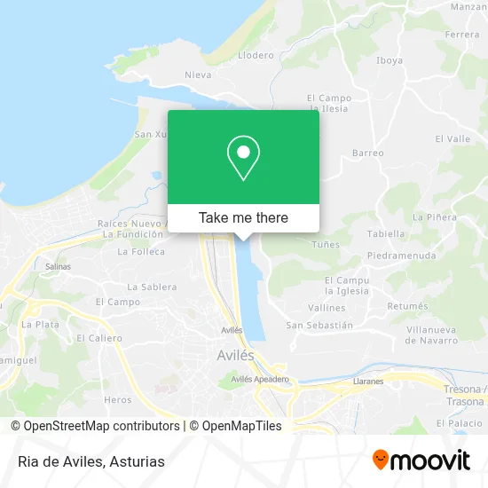 Ria de Aviles map