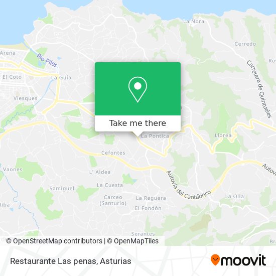 mapa Restaurante Las penas