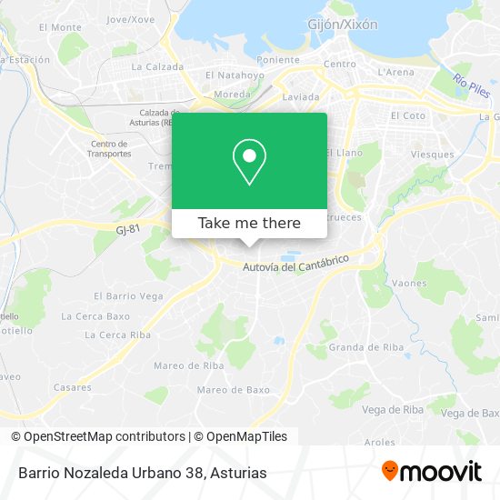 Barrio Nozaleda Urbano 38 map