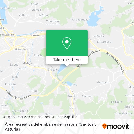 Área recreativa del embalse de Trasona "Gavitos" map