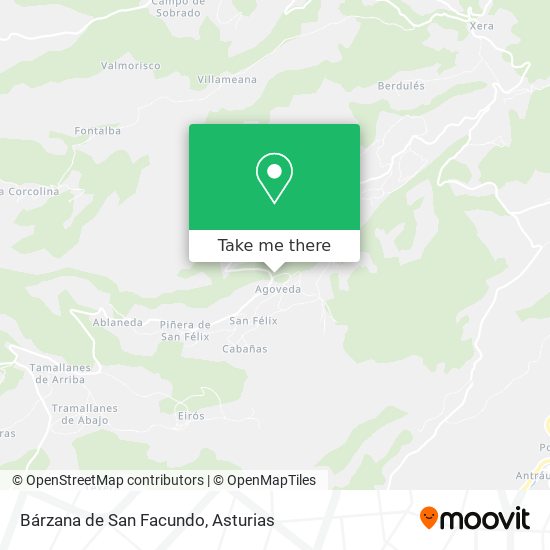 Bárzana de San Facundo map