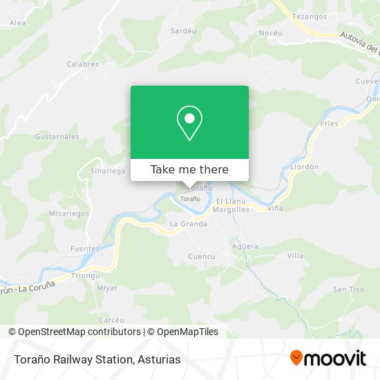 Toraño Railway Station map