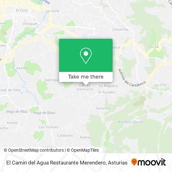 El Camin del Agua Restaurante Merendero map