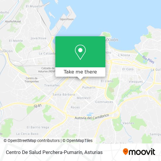 mapa Centro De Salud Perchera-Pumarín