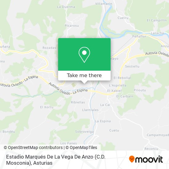 mapa Estadio Marqués De La Vega De Anzo (C.D. Mosconia)