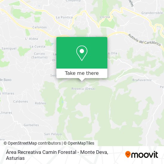 Área Recreativa Camín Forestal - Monte Deva map