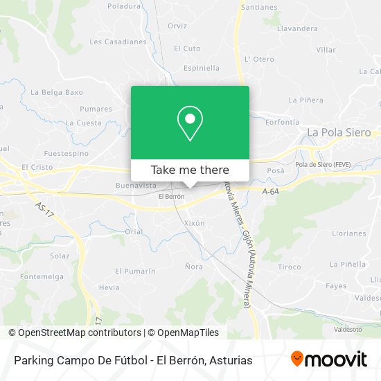 Parking Campo De Fútbol - El Berrón map