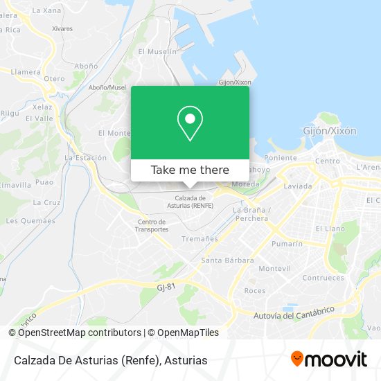 mapa Calzada De Asturias (Renfe)