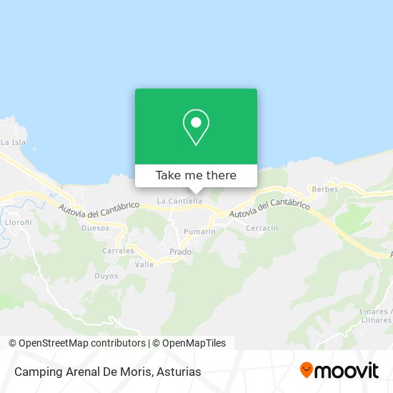 Camping Arenal De Moris map