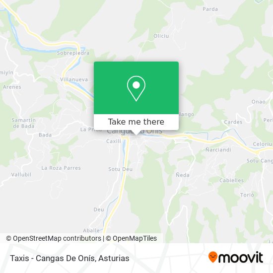 Taxis - Cangas De Onís map