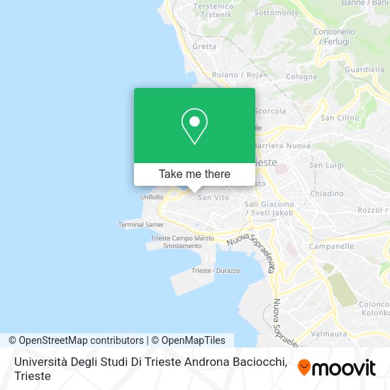 Università Degli Studi Di Trieste Androna Baciocchi map