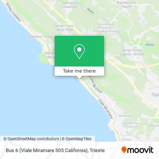 Bus 6 (Viale Miramare 305 California) map