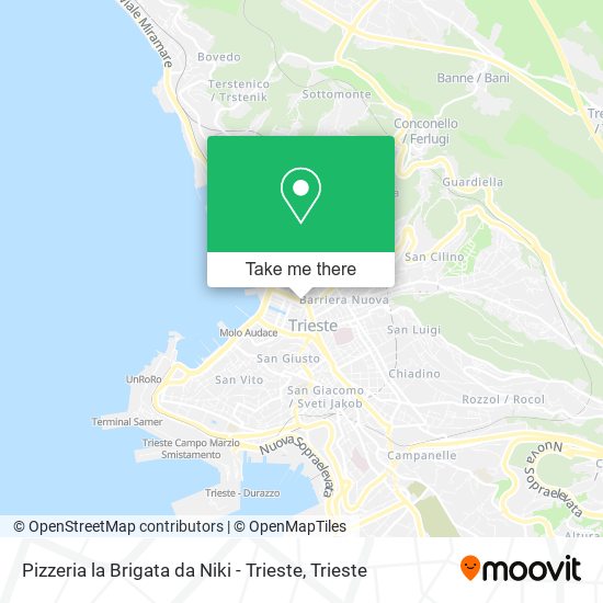 Pizzeria la Brigata da Niki - Trieste map