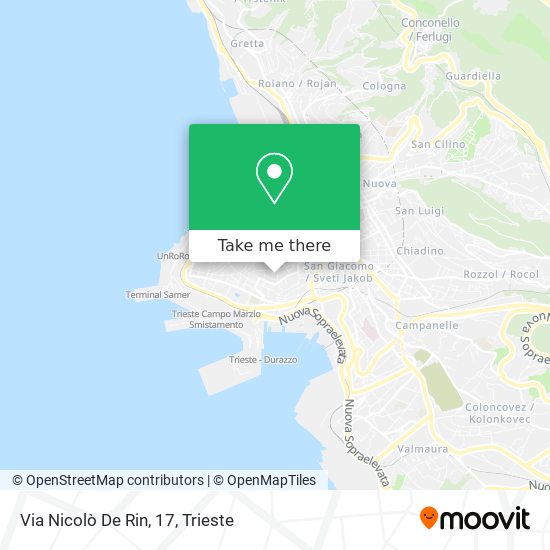 Via Nicolò De Rin, 17 map