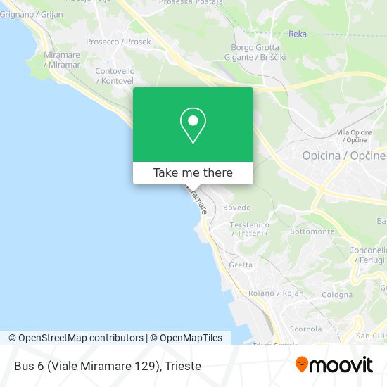 Bus 6 (Viale Miramare 129) map