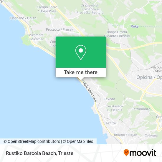 Rustiko Barcola Beach map