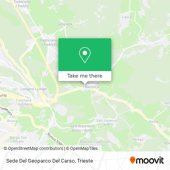 Sede Del Geoparco Del Carso map
