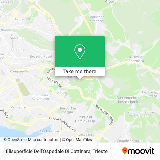 Elisuperficie Dell'Ospedale Di Cattinara map