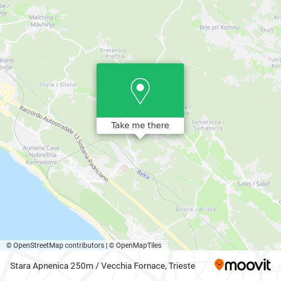 Stara Apnenica 250m / Vecchia Fornace map