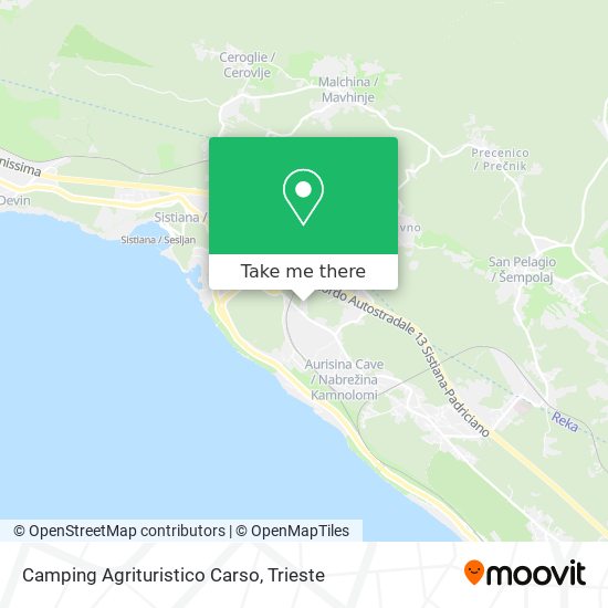 Camping Agrituristico Carso map