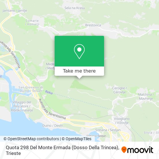 Quota 298 Del Monte Ermada (Dosso Della Trincea) map